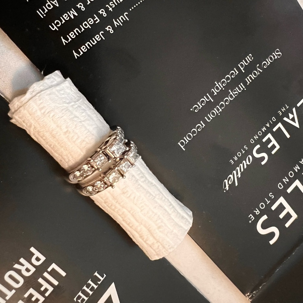 PPF 3CTTW 14KWG diamond engagement ring and band